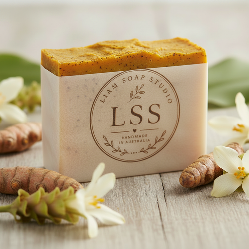 Golden Turmeric Soap with LSS Logo