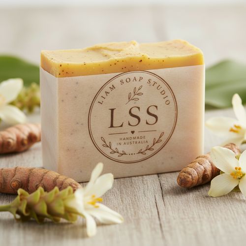 Packaged Milky Turmeric Soap with LSS Logo
