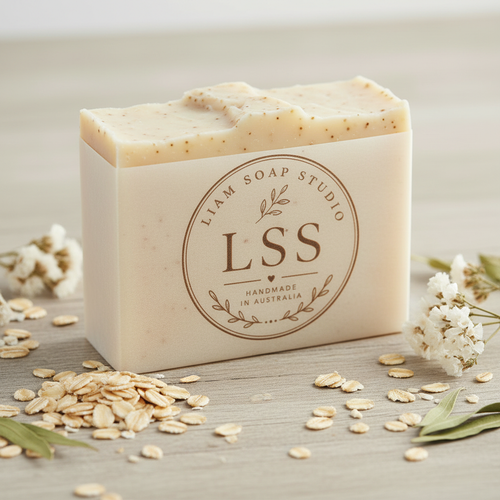 Packaged Oat Milk Soap with LSS Logo